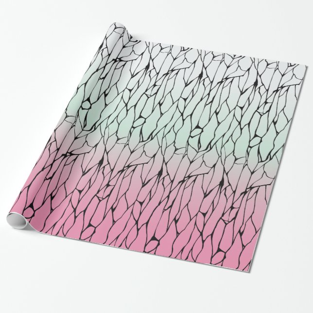 Papier Cadeau Motif de monarque rose Anime (Déroulé)