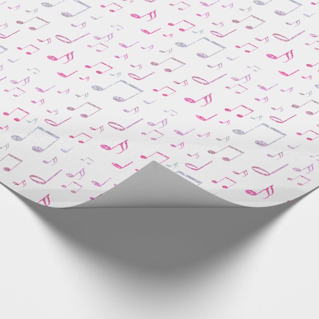 Papier Cadeau motif de musique violette (Coin)