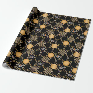 Papier Cadeau Motif de nid d'abeille