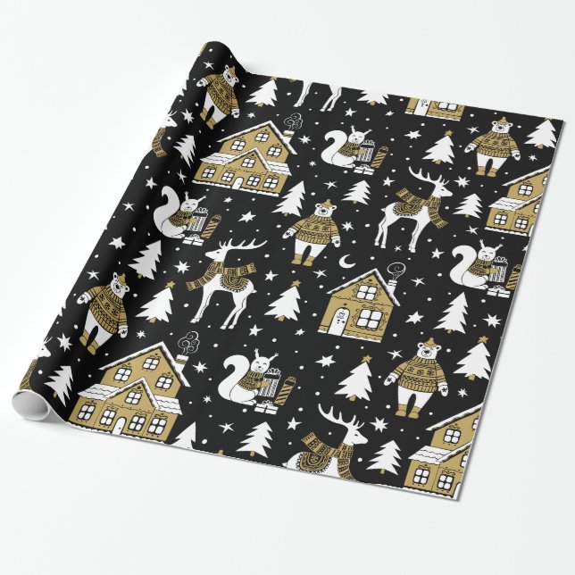 Papier Cadeau Motif de Noël (Déroulé)