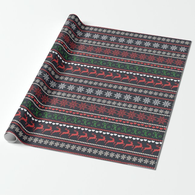 Papier Cadeau Motif de Noël (Déroulé)