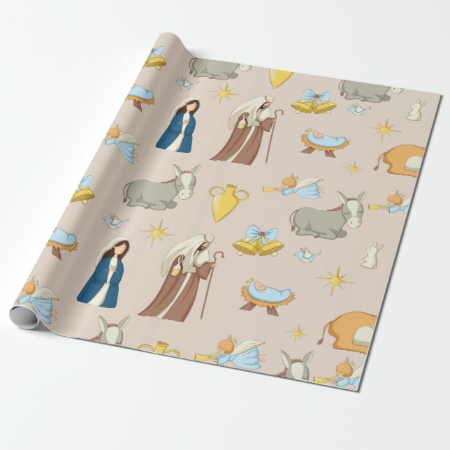 Papier Cadeau Motif de Noël 2020 pour bébés et parents (Déroulé)