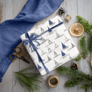 Papier Cadeau Motif de Noël bleu n° 5 ID1009