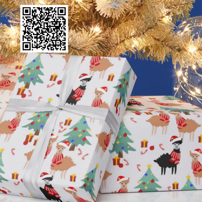 Papier Cadeau Motif de Noël Cute Alpaca (Créateur téléchargé)