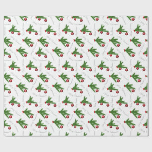 Papier Cadeau Motif de Noël de branche de pin élégant
