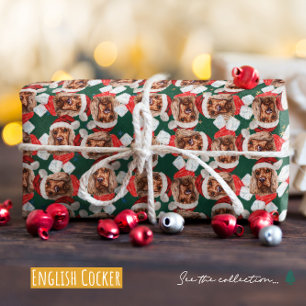 Papier Cadeau Motif de Noël de Cocker Anglais Drôle