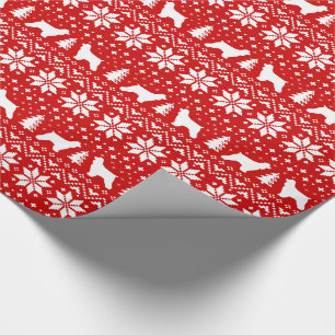 Papier Cadeau Motif de Noël des chiens de Cocker Spaniel Silhoue