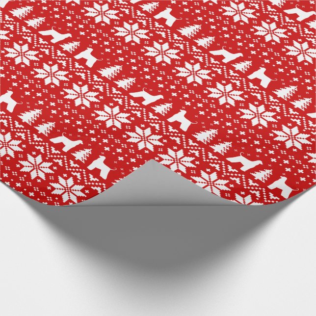 Papier Cadeau Motif de Noël des silhouettes de chien afghan de H (Coin)