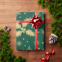 Motif de Noël doré élégant sans couture – Luxe H