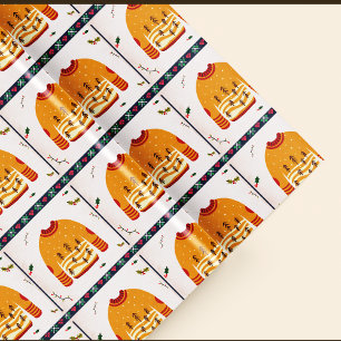 Papier Cadeau Motif de Noël doux et moche cadeau de Noël