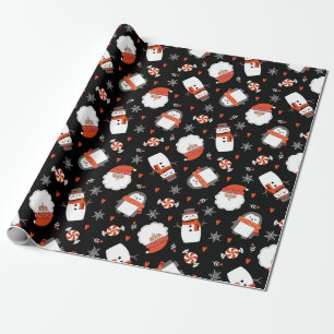 Papier Cadeau Motif de Noël du motoneige d'hiver