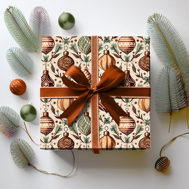 Papier Cadeau Motif de Noël Earth Tones #12 ID1009 (Créateur téléchargé)