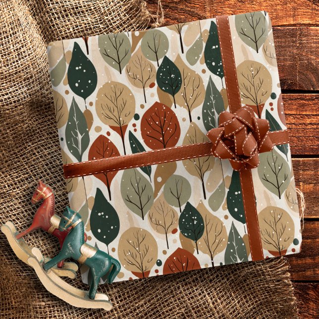 Papier Cadeau Motif de Noël Earth Tones #5 ID1009 (Créateur téléchargé)
