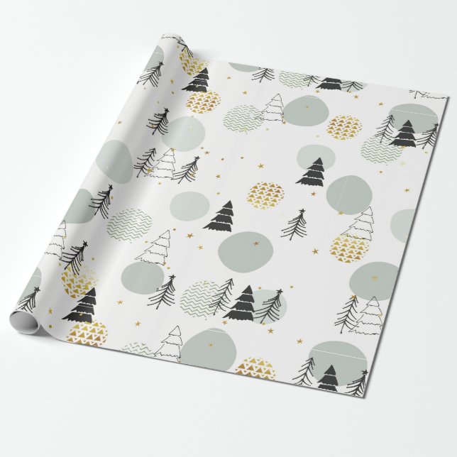 Papier Cadeau Motif de Noël fait main mignonne (Déroulé)