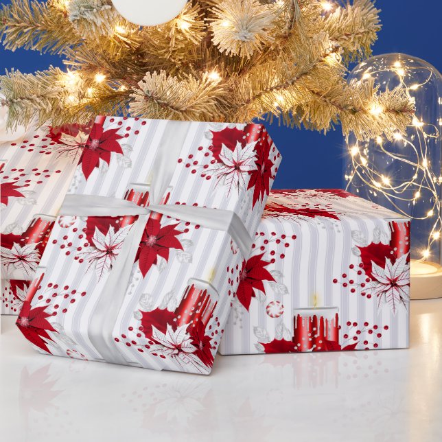 Papier Cadeau Motif de Noël festif (Vacances)
