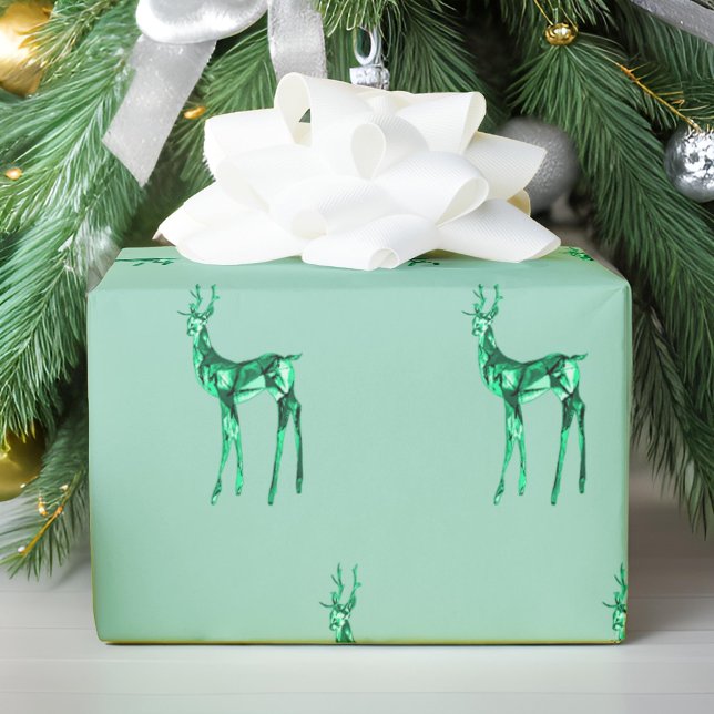 Papier Cadeau Motif de Noël Gemstone Crystal Reindeer (Créateur téléchargé)
