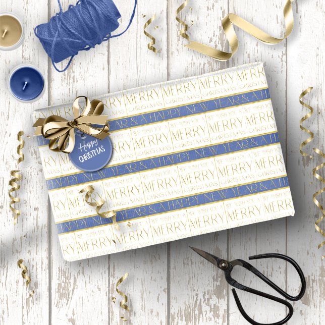 Papier Cadeau Motif de Noël Gold bleu#35 ID1009 (Créateur téléchargé)