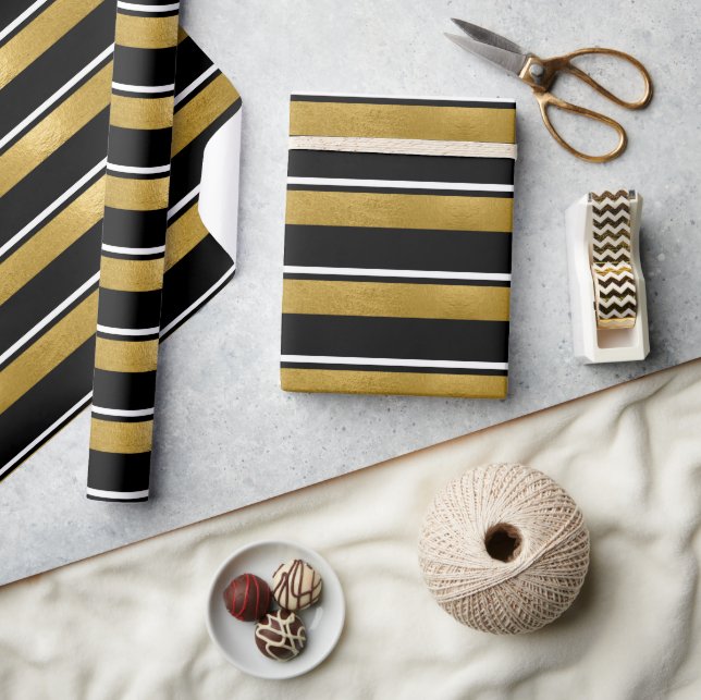 Papier Cadeau Motif de Noël Gold ID862 (Artisanat)