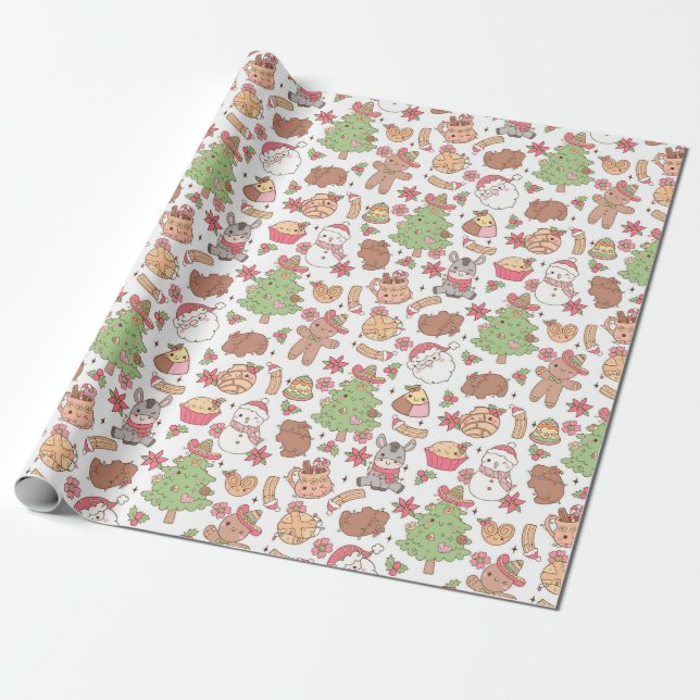 Papier Cadeau Motif de Noël mexicain (Déroulé)
