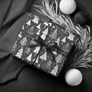 Papier Cadeau Motif de Noël noir n° 6 ID1009