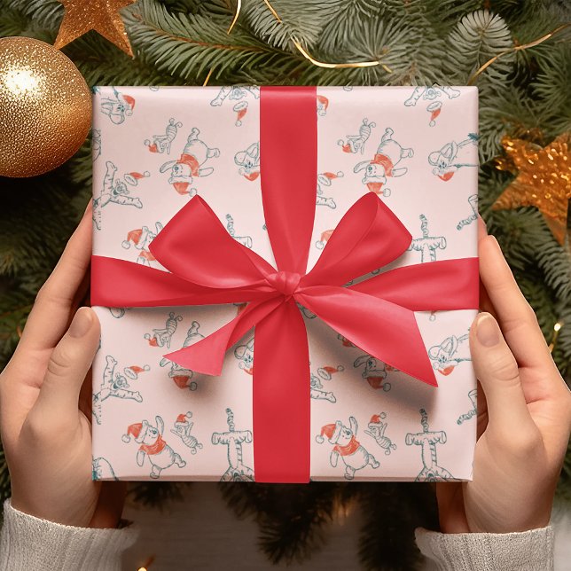 Papier Cadeau Motif de Noël Pooh, Tigger, Eeyore & Piglet (Wrapped gift)