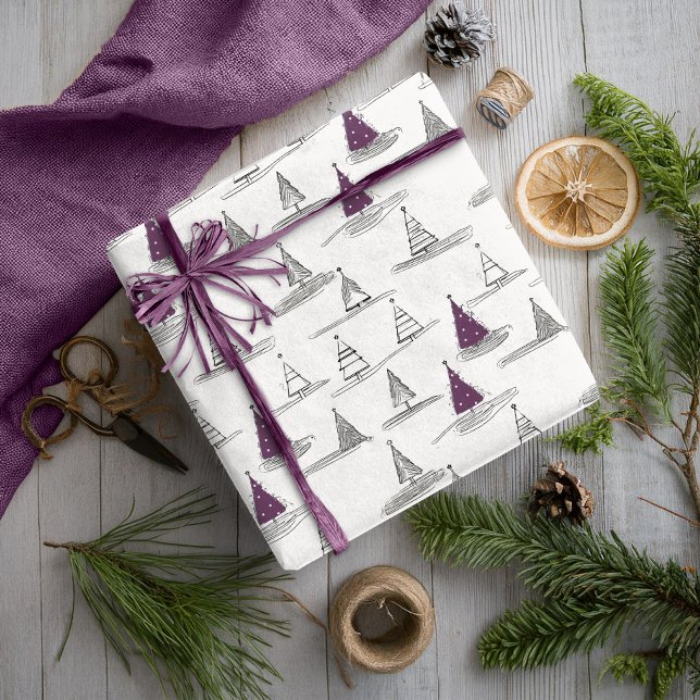 Papier Cadeau Motif de Noël pourpre n° 5 ID1009 (Créateur téléchargé)