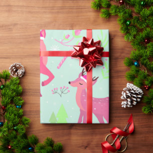 Papier Cadeau Motif de Noël Reindeer