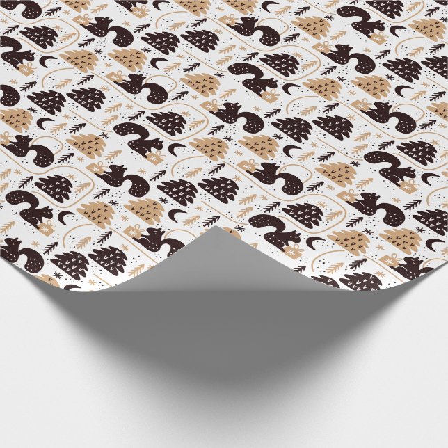 Papier Cadeau Motif de Noël scandinave moderne (Coin)