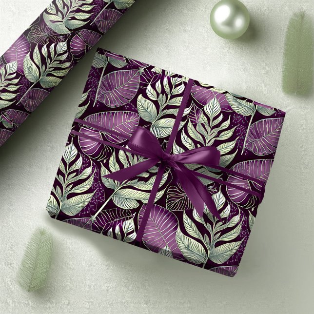 Papier Cadeau Motif de Noël vert violet #29 ID1009 (Créateur téléchargé)