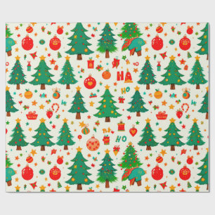 Papier Cadeau Motif de Noël vibrant