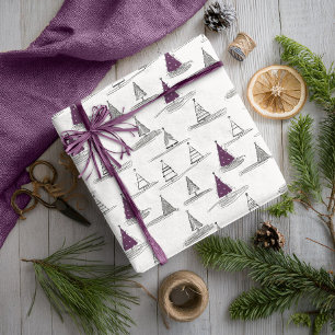 Papier Cadeau Motif de Noël Violet #5 ID1009