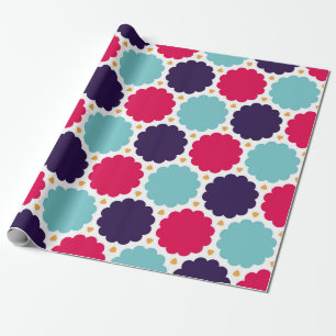 Papier Cadeau  motif de nuage de géométrie coloré moderne, 