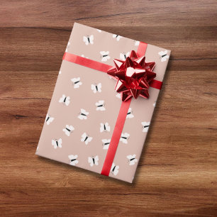 Papier Cadeau Motif de papillon à main mignon sur rose