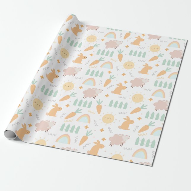 Papier Cadeau Motif de Pâques mignon (Déroulé)