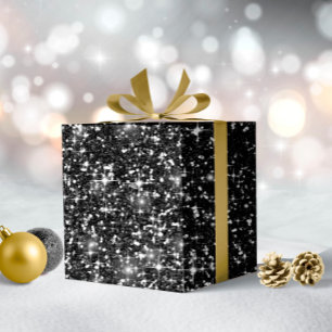 Papier Cadeau Motif de Parties scintillant noir Chunky ID144