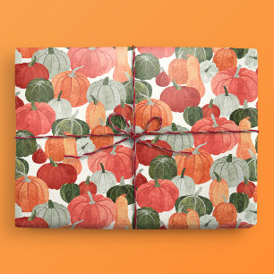 Papier Cadeau Motif de patchs Citrouille illustré