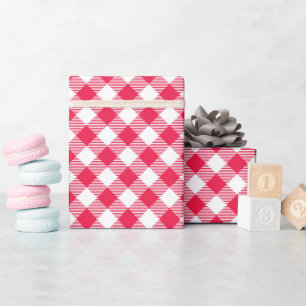 Papier Cadeau Motif de pays En vichy rouge classique