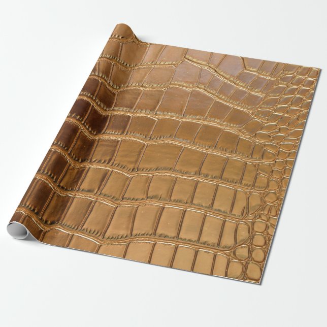 Papier Cadeau Motif de peau d'animal de cuir de crocodile de (Déroulé)