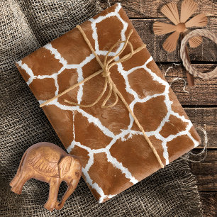 Papier Cadeau Motif de peau de girafe Marron Selle ID1152