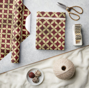 Papier Cadeau Motif de peaux métalliques or Bourgogne