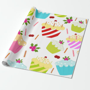 Papier Cadeau Motif de petit gâteau de joyeux anniversaire