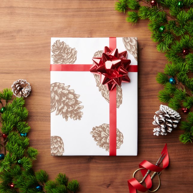 Papier Cadeau Motif de pin de Noël (Cadeau de vacances)