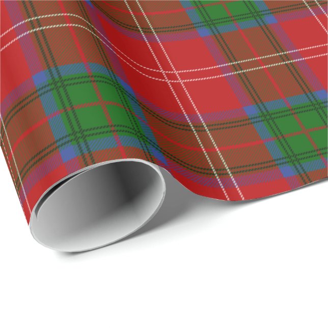 Papier Cadeau Motif de plaid de tartan de Chisholm de clan (Coin rond)