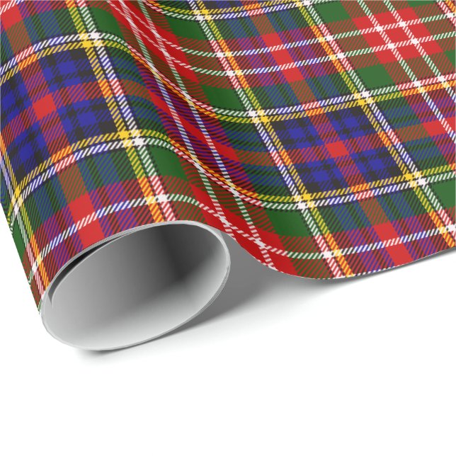 Papier Cadeau Motif de plaid de tartan de Christie de clan (Coin rond)