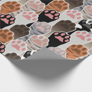 Papier Cadeau Motif de plusieurs pattes de chat