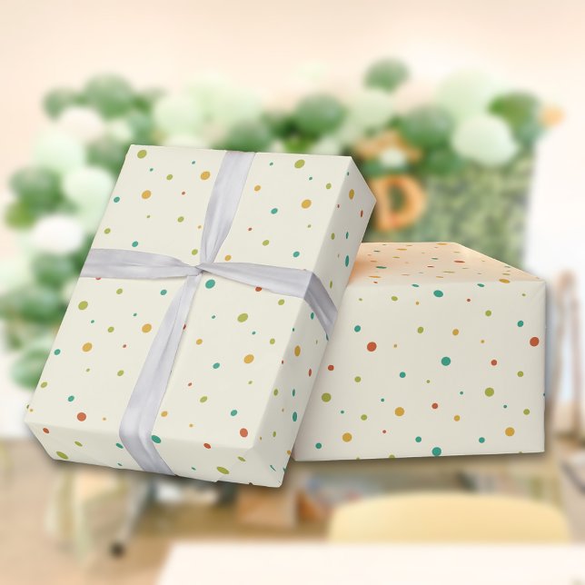 Papier Cadeau Motif de point de Polka éparpillé rétro (Créateur téléchargé)