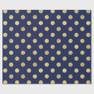 Papier Cadeau Motif de point élégant de polka de feuille d'or