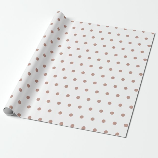 Papier Cadeau Motif de point Polka texturé rose Gold (Déroulé)