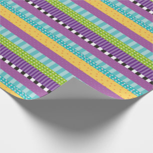 Papier Cadeau Motif de pointes à rayures modernes