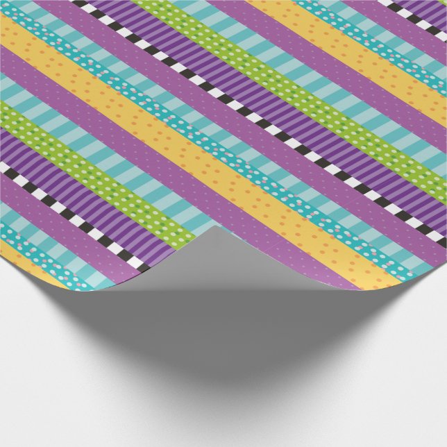 Papier Cadeau Motif de pointes à rayures modernes (Coin)